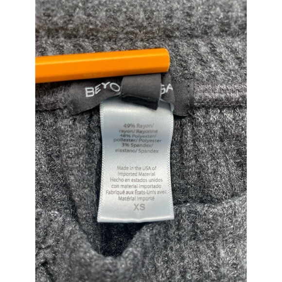 Beyond Yoga Charcoal Gray Waffle Knit Wide Leg Cropped Pants XS Athleisure - Picture 5 of 7